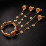 Kashmiri Peacock Hathphool Stunning Traditional Jewelry with Elegant Royal Design - "Red"