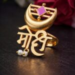 Bulk 22 Gold Plated Moksh Ring Stunning Elegant Design for Graceful Traditional Look - Babypink