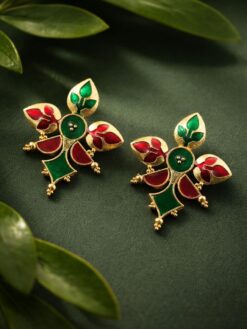 Gold-Plated Enamel Earring stylish brass jewelry design