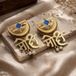 Gold Plated Moksh Earrings Elegant Stunning Traditional Jewelry for Women - Blue