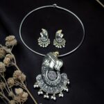 Lord Ganesha Hasli Stunning Two Tone Necklace for Graceful Festive Look - ''BabyPink''