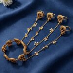 Kashmiri Peacock Hathphool Stunning Traditional Jewelry with Elegant Royal Design - "Black"