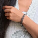 Bulk 84 Elegant Antique Silver Bangle with Beautiful Design for Women - "White"