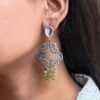Stunning Silver Flower Dangler with Elegant Ethnic Appeal 12 Elegant Silver Flower Dangler with detailed floral design