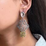 Bulk 112 Stunning Silver Flower Dangler with Elegant Ethnic Appeal - "Yellow"