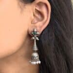 Unique Silver Dangler Jhumka Earrings | Amazing Statement Earrings for Stylish Party Wear Look