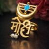 Gold Plated Moksh Ring Stunning Elegant Design for Graceful Traditional Look 13 Gold Plated Moksh Ring stylish brass jewelry design
