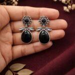 Drop Earring Studs Elegant Jewelry for Glamorous Everyday and Party Wear - "Black"