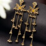 Bulk 144 Elegant Butterfly Kashmiri Jhumka Earrings with Stunning Traditional Jewelry - "Yellow"