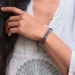 Bulk 86 Elegant Antique Silver Bangle with Beautiful Design for Women - "Aqua"