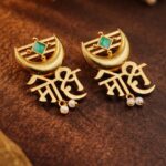 Gold Plated Moksh Earrings Elegant Stunning Traditional Jewelry for Women - "Green"