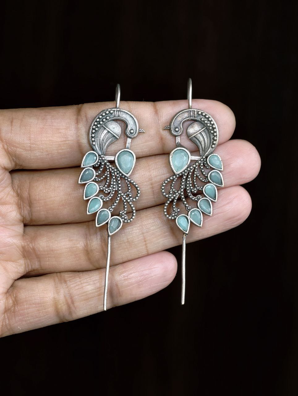 Graceful Ethnic Peacock Earcuff with Exquisite Traditional Detailing 4 Ethnic Peacock Earcuff brass traditional ear jewelry for festive occasions