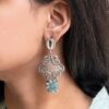 Stunning Silver Flower Dangler with Elegant Ethnic Appeal 10 Elegant Silver Flower Dangler with detailed floral design