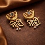 Gold Plated Moksh Earrings Elegant Stunning Traditional Jewelry for Women - "Black"