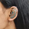 Ethnic Peacock Earcuff brass traditional ear jewelry for festive occasions