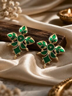 Gold-Plated Enamel Earring stylish brass jewelry design