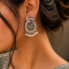 Silver Peacock Earring Stunning Jewelry for Party Look 6 Silver Peacock Earring stylish brass jewelry design
