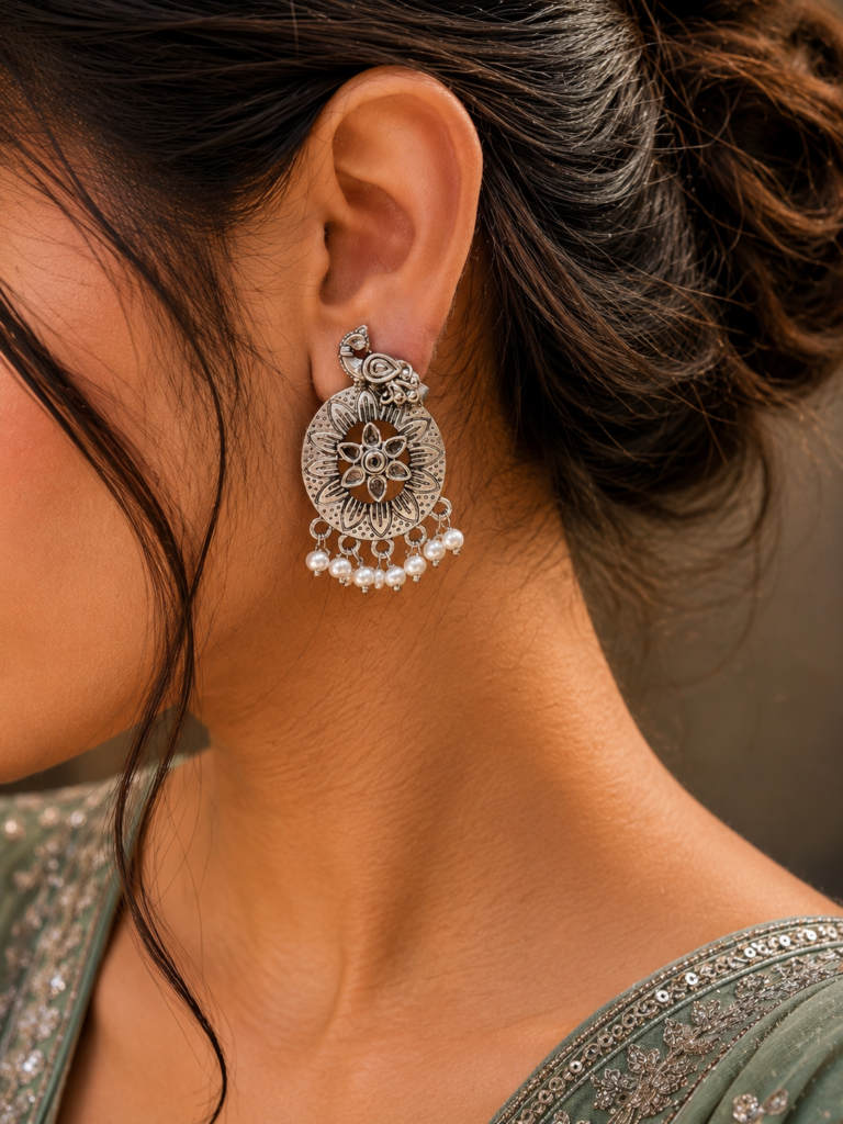 Silver Peacock Earring Stunning Jewelry for Party Look