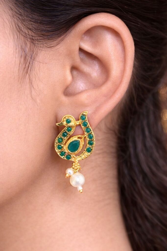 Gold Plated Duck Studs Charming Cute Design with Traditional Look Jewelry
