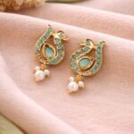 Gold Plated Duck Studs Charming Cute Design with Traditional Look Jewelry - "MInt"