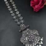 Vintage Silver Look Necklace Antique Jewelry for Gorgeous Traditional Style - ''BabyPink''