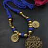 Floral Art Thread Necklace stylish brass jewelry design