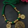 Floral Art Thread Necklace stylish brass jewelry design