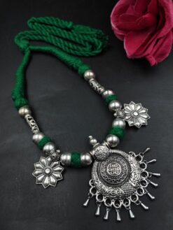 Oxidized Thread Necklace stylish brass jewelry design