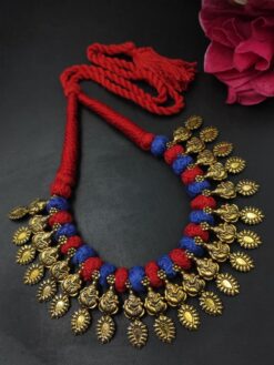 Gold Plated Thread Necklace stylish brass jewelry design