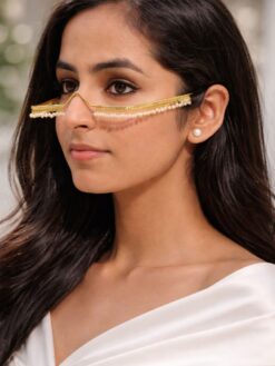 Gold Plated Kashmiri Facelets stylish brass jewelry design