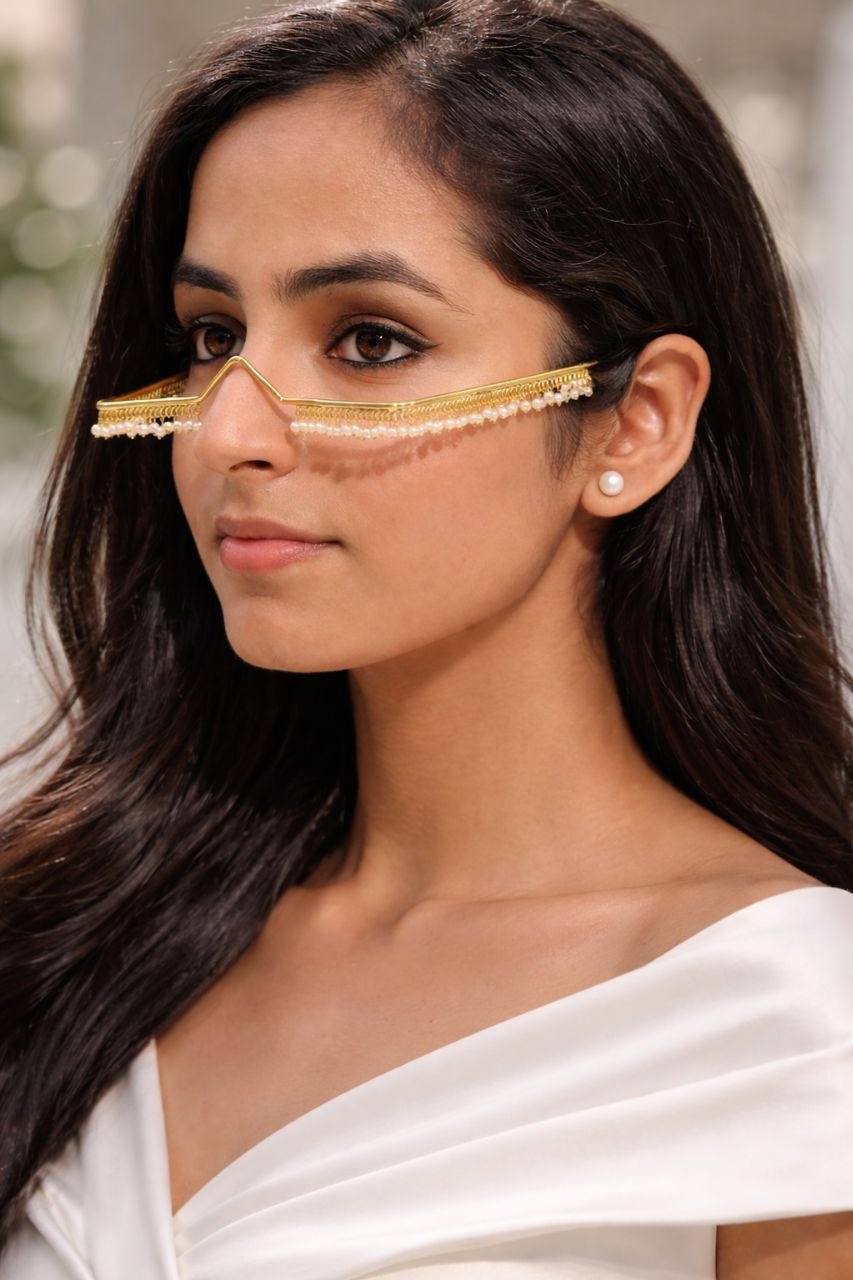 Gold Plated Kashmiri Facelets Gorgeous Traditional Jewelry for Pearl Work Detailing 1 Gold Plated Kashmiri Facelets stylish brass jewelry design