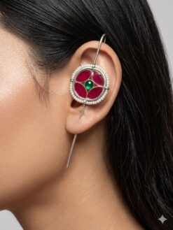 Round Handmade Earcuff stylish brass jewelry design