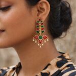 Unique Leaf Meena Kari Earring Gorgeous Elegant Jewelry for Premium Stylish Look