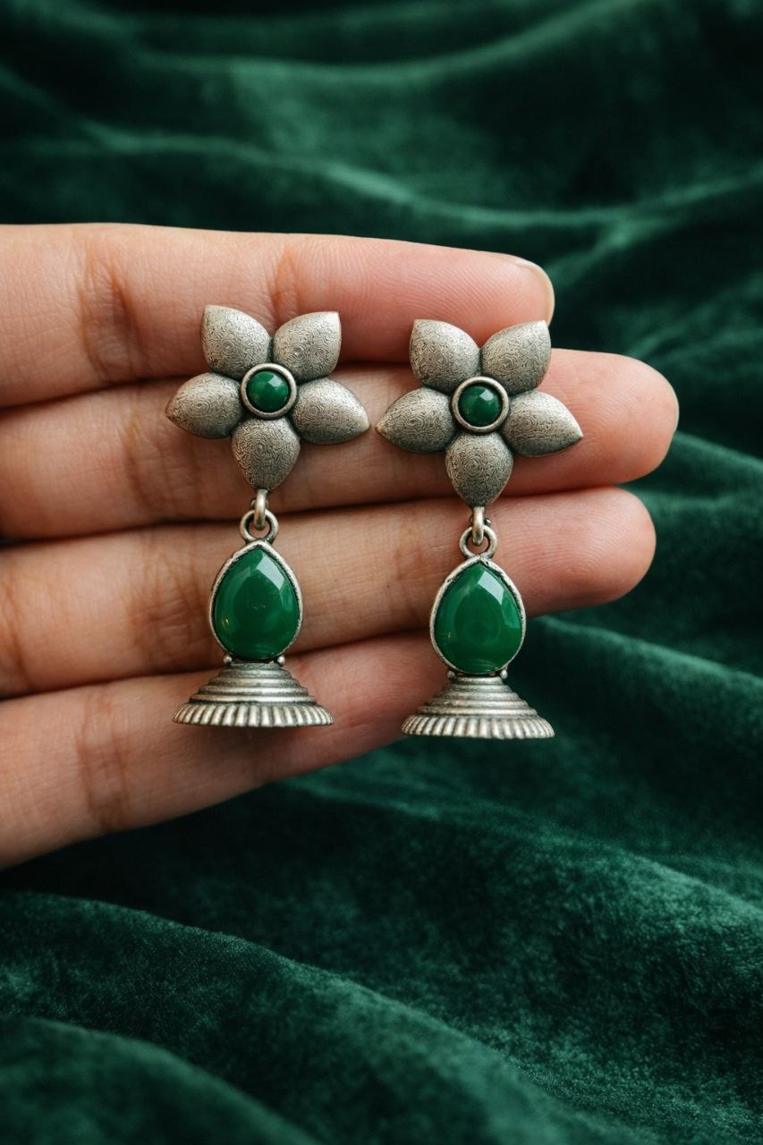 Oxidized Floral Art Earring Elegant Traditional Jewelry for Gorgeous Ethnic Style 8 Oxidized Floral Art Earring stylish brass jewelry design