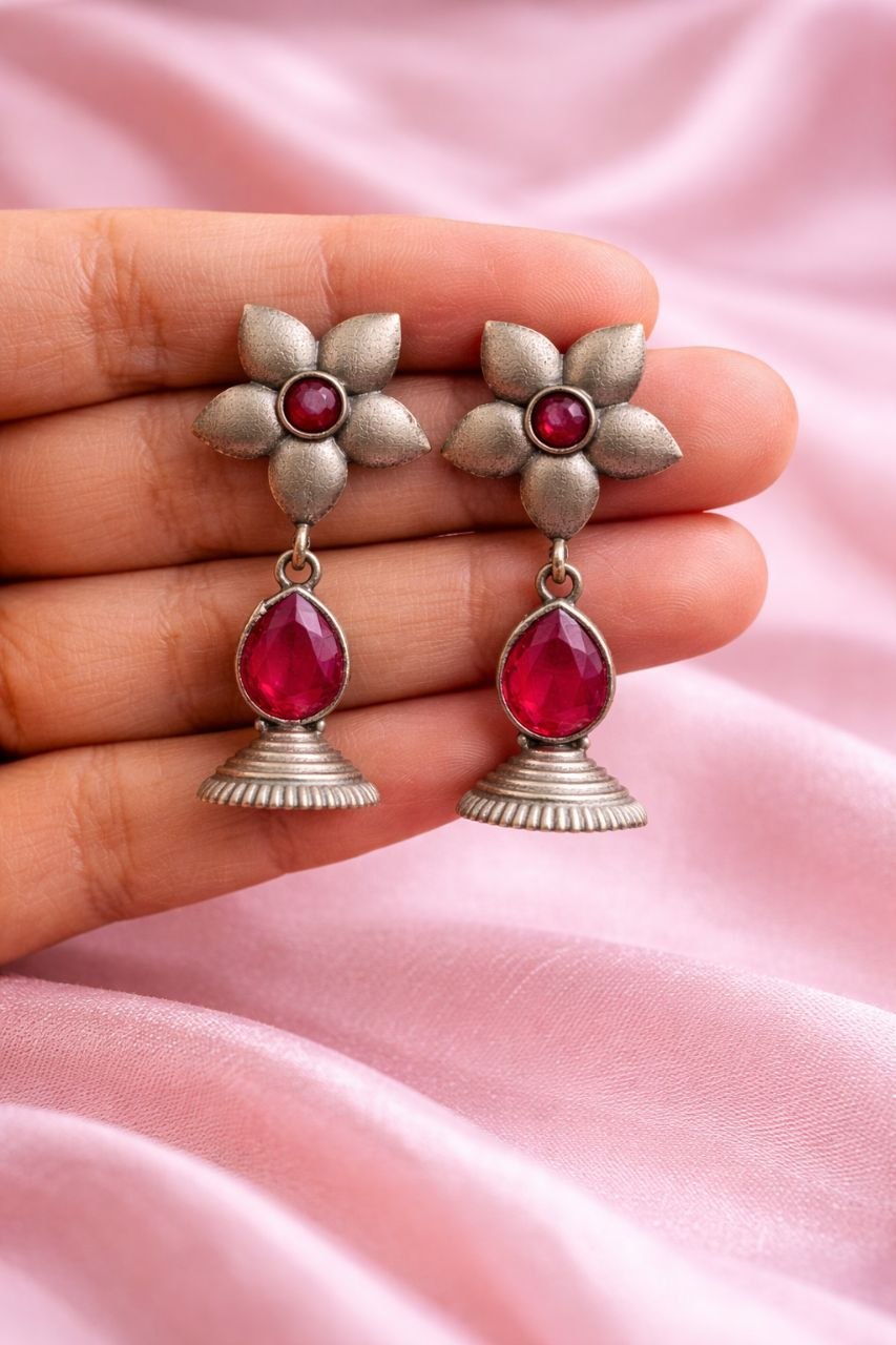 Oxidized Floral Art Earring Elegant Traditional Jewelry for Gorgeous Ethnic Style 6 Oxidized Floral Art Earring stylish brass jewelry design