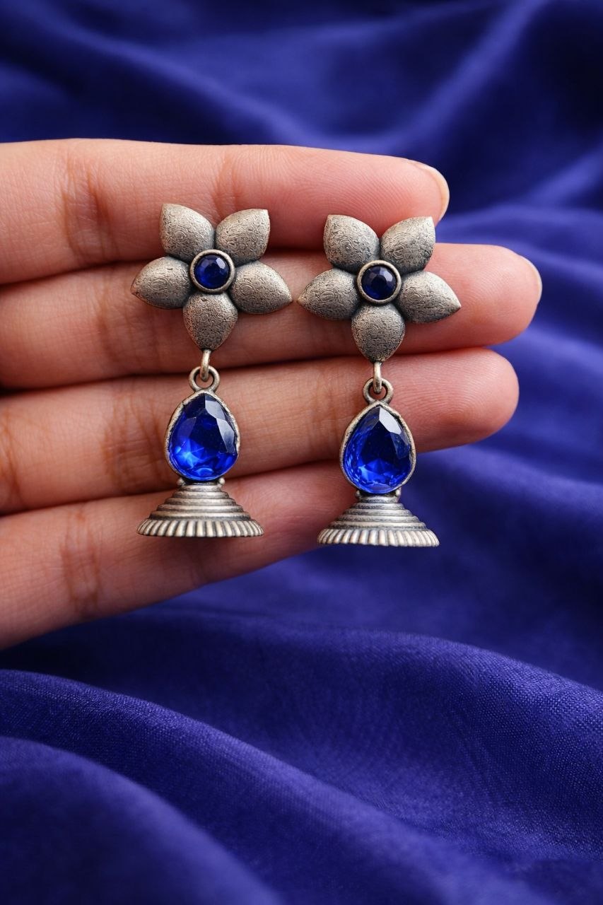 Oxidized Floral Art Earring Elegant Traditional Jewelry for Gorgeous Ethnic Style 5 Oxidized Floral Art Earring stylish brass jewelry design