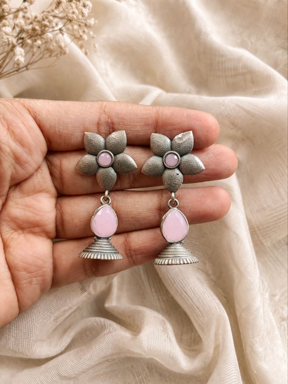 Oxidized Floral Art Earring Elegant Traditional Jewelry for Gorgeous Ethnic Style 2 Oxidized Floral Art Earring stylish brass jewelry design