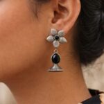 Oxidized Floral Art Earring Elegant Traditional Jewelry for Gorgeous Ethnic Style