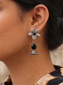 Oxidized Floral Art Earring stylish brass jewelry design