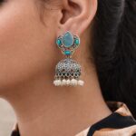 Beautiful Silver Drop Jhumka Stylish Jewelry for Pearl Work Detailing