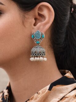 Silver Drop Jhumka stylish brass jewelry design