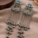 Silver Kashmiri Earring Gorgeous Traditional Jewelry for Graceful Ethnic Style - "MInt"