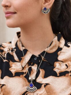 Half Moon Necklace Set stylish brass jewelry design