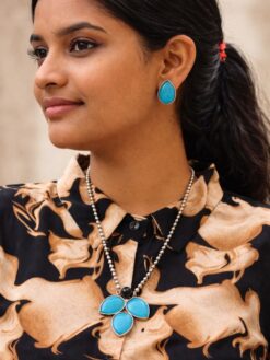 Drop Necklace Set stylish brass jewelry design