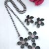 Designer Flower Necklace Set Jewelry for Beautiful Party Wear Look 13 Flower Necklace Set stylish brass jewelry design