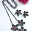 Designer Flower Necklace Set Jewelry for Beautiful Party Wear Look 11 Flower Necklace Set stylish brass jewelry design