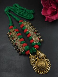 Peacock Thread Necklace stylish brass jewelry design