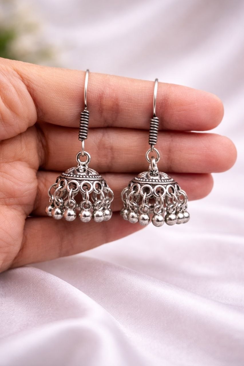 Silver Jhumka Earring Traditional Jewelry for Light Weight Ethnic Look 3 Silver Jhumka Earring stylish brass jewelry design