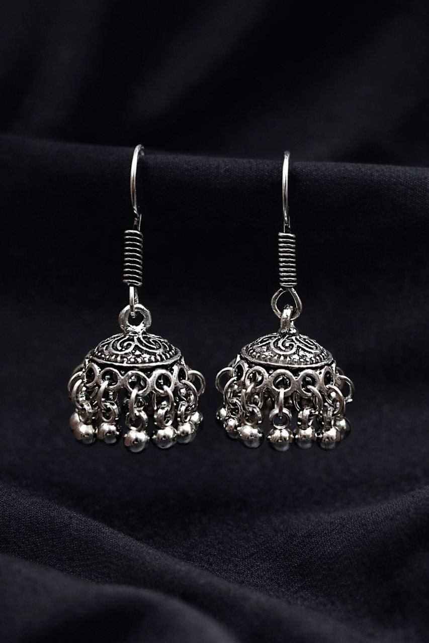 Silver Jhumka Earring Traditional Jewelry for Light Weight Ethnic Look 2 Silver Jhumka Earring stylish brass jewelry design