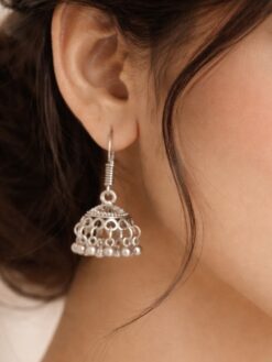 Silver Jhumka Earring stylish brass jewelry design